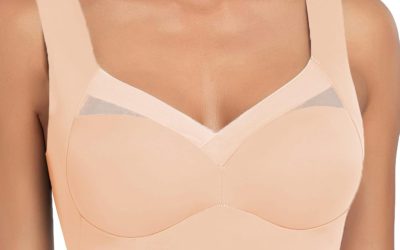 Cocila Reggiseno Sportivo Donna Sostegno Forte Reggiseno Regolabile da Donna con Canotta in Pizzo Senza Spalline di Grandi Dimensioni con Laterale Sottile Reggiseno Rosso Everyday Bra