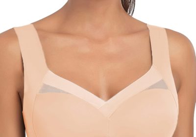 Cocila Reggiseno Sportivo Donna Sostegno Forte Reggiseno Regolabile da Donna con Canotta in Pizzo Senza Spalline di Grandi Dimensioni con Laterale Sottile Reggiseno Rosso Everyday Bra