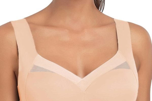 Cocila Reggiseno Sportivo Donna Sostegno Forte Reggiseno Regolabile da Donna con Canotta in Pizzo Senza Spalline di Grandi Dimensioni con Laterale Sottile Reggiseno Rosso Everyday Bra
