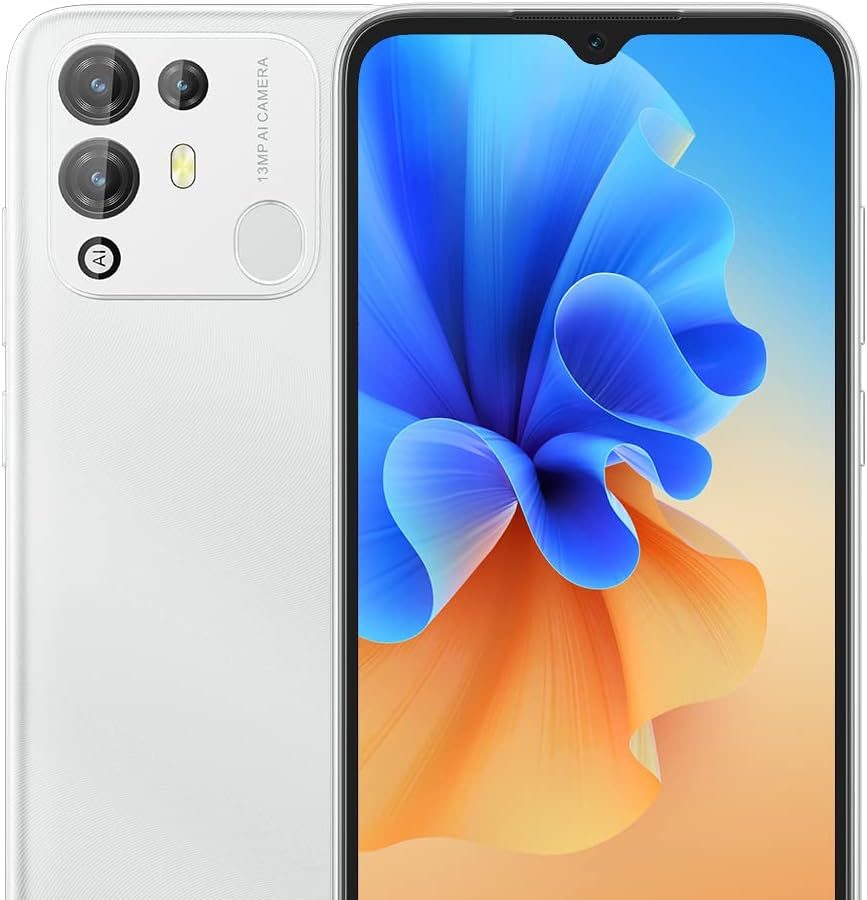 Blackview A55 PRO Mobile Phone Offers, Helio P22 Octa Core 4GB+64GB, Camera 5MP+13MP, IPS HD+ 6.53”, Battery 4780mAh, Android 11 Dual SIM Smartphone, Face Unlock Fingerprint GPS White