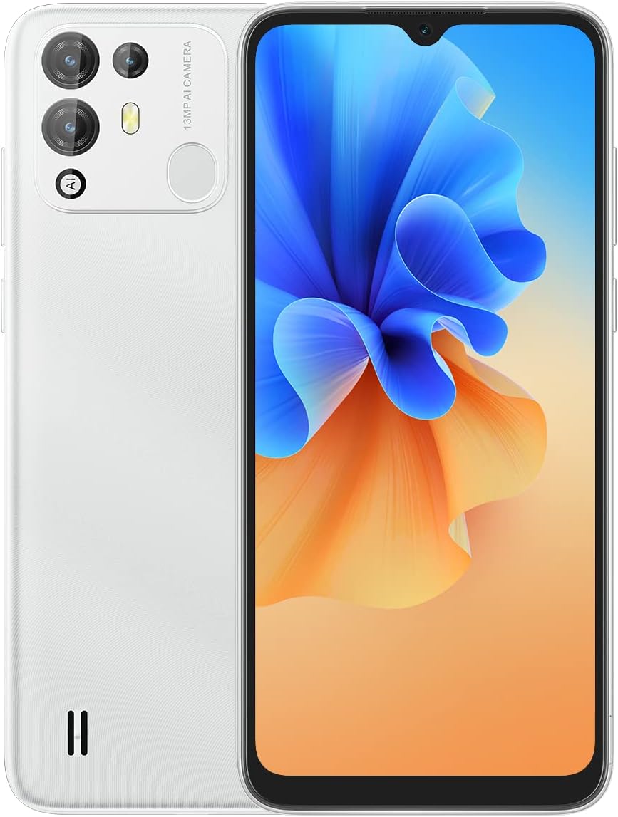 Blackview A55 PRO Mobile Phone Offers, Helio P22 Octa Core 4GB+64GB, Camera 5MP+13MP, IPS HD+ 6.53”, Battery 4780mAh, Android 11 Dual SIM Smartphone, Face Unlock Fingerprint GPS White