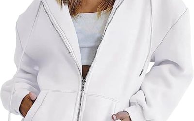 Felpa Donna con Zip e Cappuccio Giacca da Donna Zip Up Felpe con Cappuccio Y2K Giacche con Tasche Leggero e Casual a Maniche Lunghe Maglioni Autunnali con Cerniera Coulisse Felpe Taglie Forti