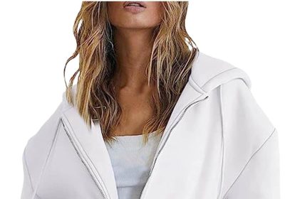 Felpa Donna con Zip e Cappuccio Giacca da Donna Zip Up Felpe con Cappuccio Y2K Giacche con Tasche Leggero e Casual a Maniche Lunghe Maglioni Autunnali con Cerniera Coulisse Felpe Taglie Forti