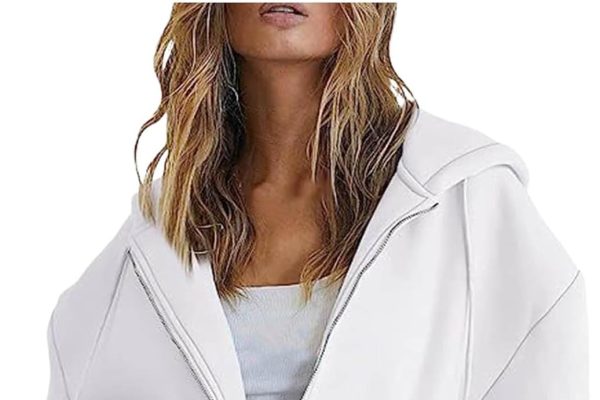 Felpa Donna con Zip e Cappuccio Giacca da Donna Zip Up Felpe con Cappuccio Y2K Giacche con Tasche Leggero e Casual a Maniche Lunghe Maglioni Autunnali con Cerniera Coulisse Felpe Taglie Forti