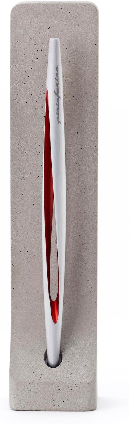 PININFARINA AERO | Stilo Ethergraf Design Italiano | Strumento da Scrittura Futuristico Made in Italy | Oggetto Design Lusso | Regalo Elegante | Materiali Aerospaziali e Supporto Cemento | Rosso