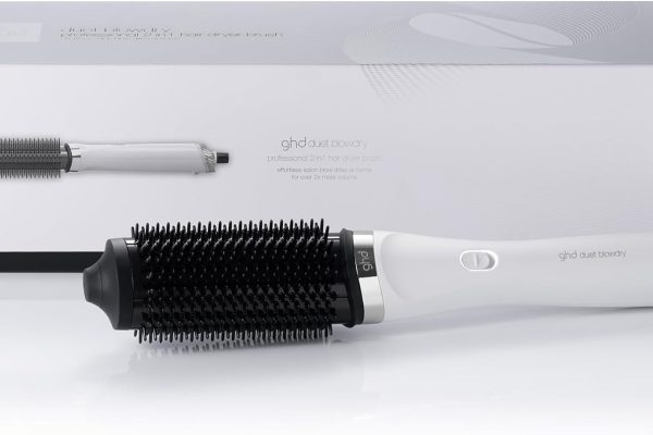 ghd Duet Blowdry White Hair Dryer Brush – Wet to Dry Without Heat Damage, 3X More Volume, Long Lasting Results Up to 24 Hours – For All Hair Types