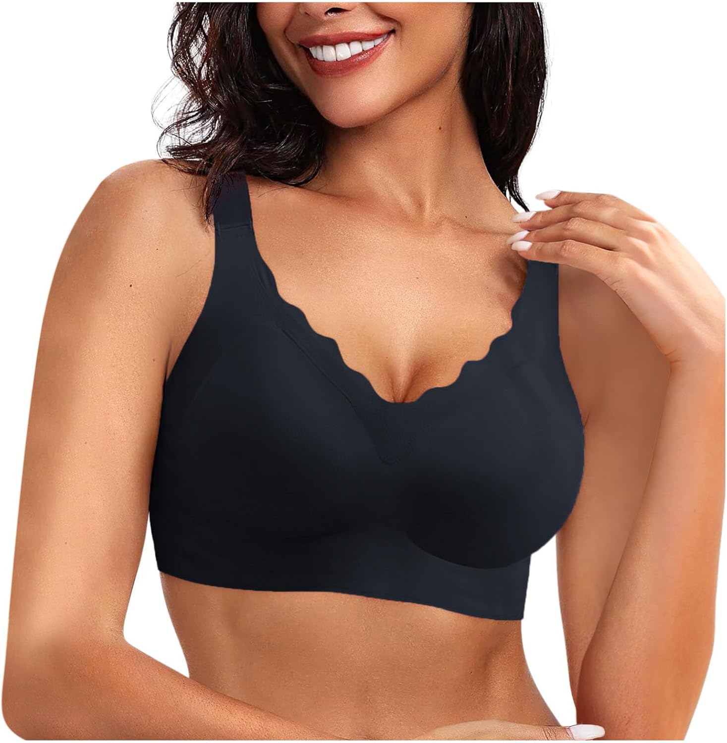 Bralette Donna Taglie Forti, Reggiseno Senza Ferretto Garantisce Supporto Senza Stringere, Realizzato con Tecnologia Seamless Senza Cuciture