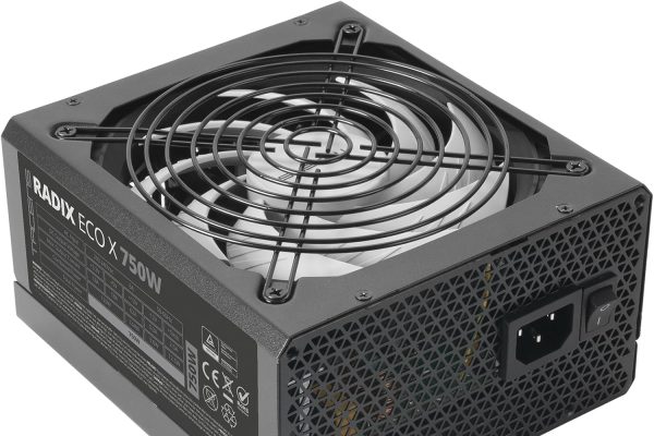 Tacens RADIX ECO X 750, Alimentatore PC ATX 750W, Garanzia 6 Anni, Efficienza 87%, Tecnologie SMD e DC-DC, Ventola Ultra-Silenziosa AI-RPM da 140mm FDB, Cavi Piatta Extra-Lunghi, Nero