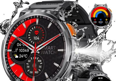 LIGE Smartwatch, Touch Screen IPS HD da 1,85″ Con Torcia/smartwatch Impermeabile IP68/Batteria 730 mAh/Oltre 120 Modalità Sportive, Monitoraggio Della Salute 24 ore su 24, 7 giorni su 7, Android iOS