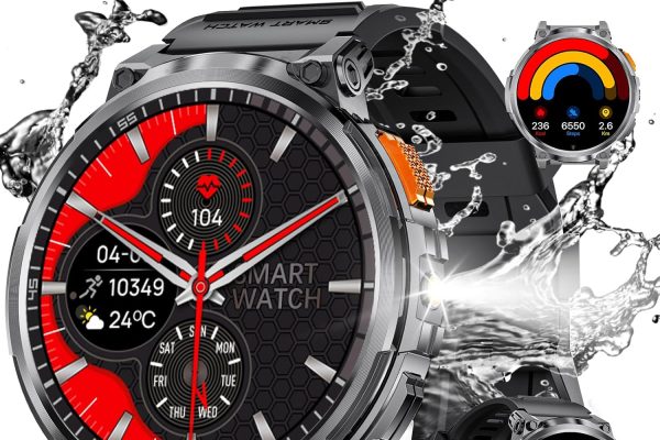 LIGE Smartwatch, Touch Screen IPS HD da 1,85″ Con Torcia/smartwatch Impermeabile IP68/Batteria 730 mAh/Oltre 120 Modalità Sportive, Monitoraggio Della Salute 24 ore su 24, 7 giorni su 7, Android iOS