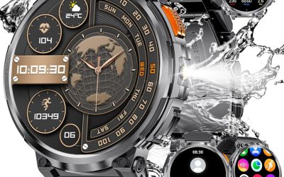 LIGE Orologio Smartwatch Uomo, 1.85″HD AMOLED Large Screen, IP68 Impermeabile, 730mAh Battery Smartwatch Pressione Sanguigna, 120+ Modalità Sportiva/Monitoraggio Della Frequenza Cardiaca, Android IOS