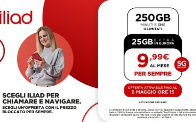 Offerte Iliad aprile: ecco TOP 250 PLUS e TOP 300, la scelta per chi vuole il massimo a 9,99 euro