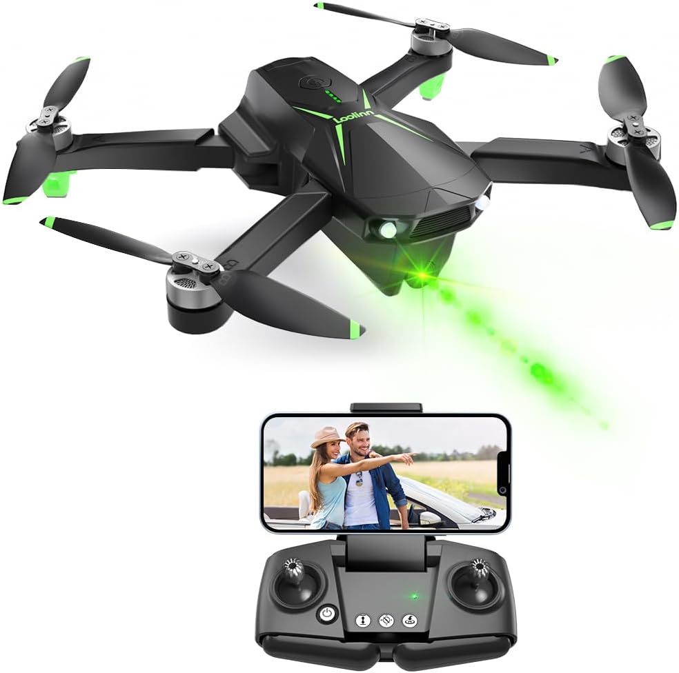 Loolinn Drone with 4K Camera as a Gift for Beginners – Under 250 g, 50 Minutes Flight, 4K Photo, 2K Video, Smart Return with GPS, Class C0 – GPS Drone (Gift Idea)