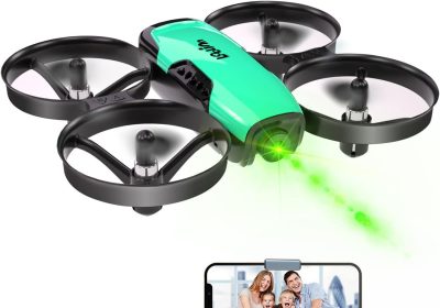 Loolinn Drone Toy with Camera for Children – Mini Radio Controlled Quadcopter with Adjustable Camera, Two Batteries, C0 (Gift Idea)