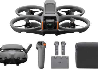 DJI Avata 2 Fly More Combo (3 Batteries), FPV Drone with 4K Camera, Single Pressure Stunts, Integrated Paraelics, Drone with Camera with Goggles 3 and RC Motion 3
