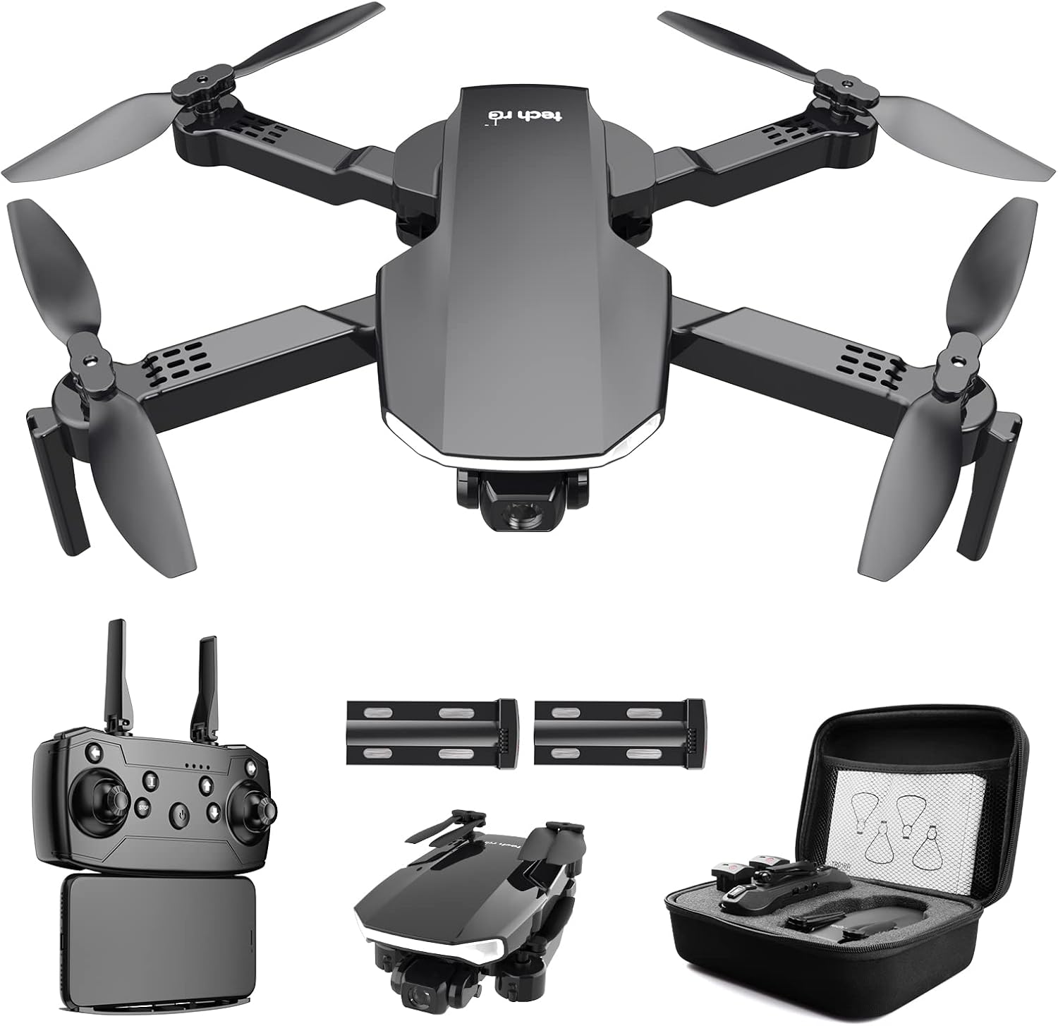 Drone with Camera 1080P Professional Folding Drone with Bag Two Batteries of 26 Minutes Altitude Suspension One Button for Takeoff/Landing, Headless Mode, Drone for Adults