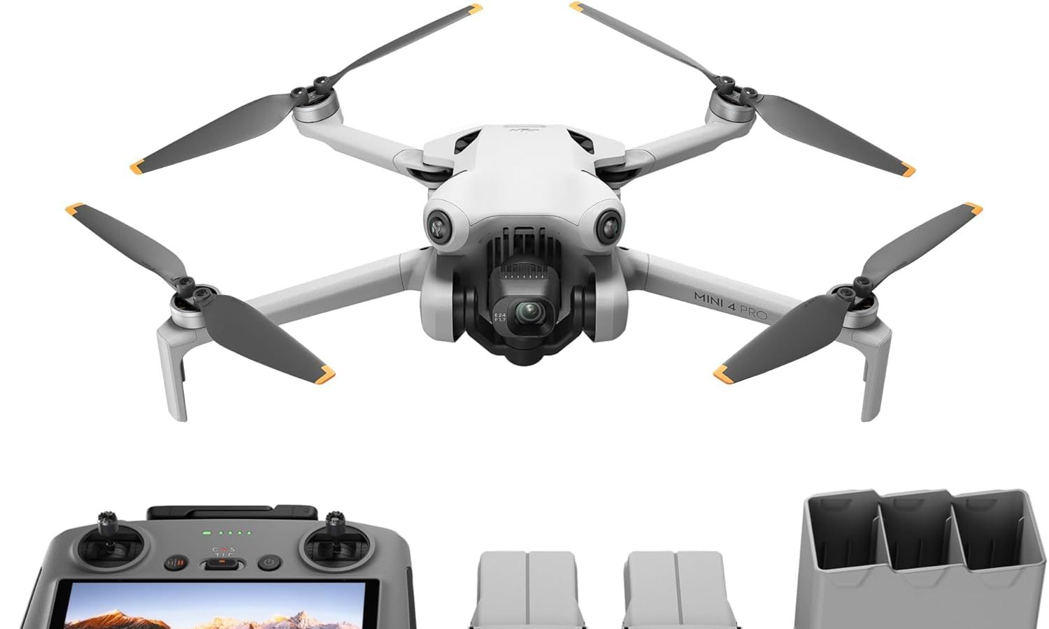 DJI Mini 4 Pro Fly More Combo with DJI RC 2 (Remote Control with Screen), Mini Drone with Camera, Less Than 249g, 34 Minutes Flight Time, 2 Extra Batteries, C0