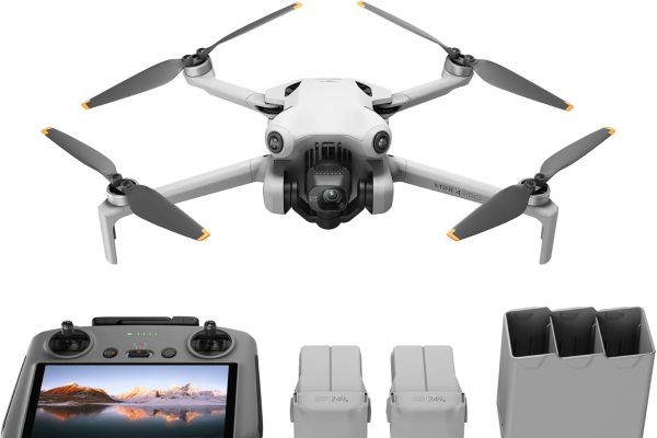 DJI Mini 4 Pro Fly More Combo with DJI RC 2 (Remote Control with Screen), Mini Drone with Camera, Less Than 249g, 34 Minutes Flight Time, 2 Extra Batteries, C0