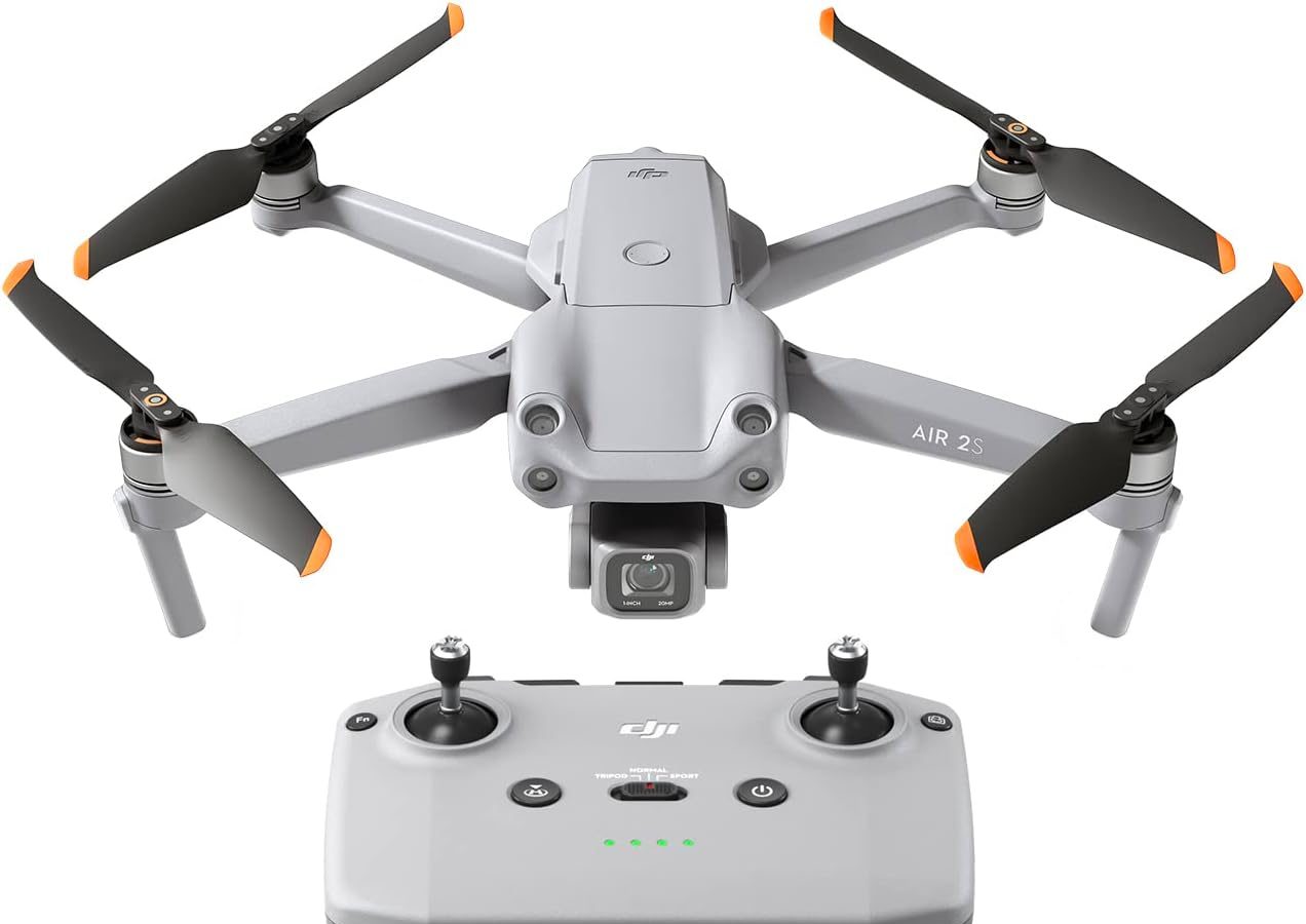 DJI Air 2S UAV Drone with 3-Axis Stabilizer, 5.4K Video, 1″ CMOS Sensor, 4-Way Obstacle Detection, 31min Flight Time, Video Transmission Up to 12km 1080p, MasterShots, Grey