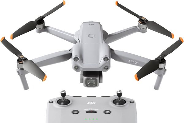 DJI Air 2S UAV Drone with 3-Axis Stabilizer, 5.4K Video, 1″ CMOS Sensor, 4-Way Obstacle Detection, 31min Flight Time, Video Transmission Up to 12km 1080p, MasterShots, Grey