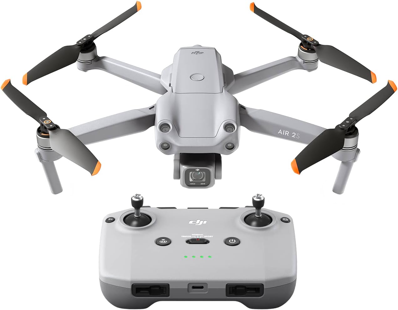 DJI Air 2S UAV Drone with 3-Axis Stabilizer, 5.4K Video, 1″ CMOS Sensor, 4-Way Obstacle Detection, 31min Flight Time, Video Transmission Up to 12km 1080p, MasterShots, Grey