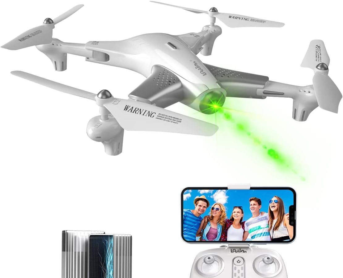 Loolinn Drones with Optical Positioning Technology – 40 Minutes Flight/Very Stable Flight/HD Video and Photos – Drone with HD Camera for Children, Gift Idea