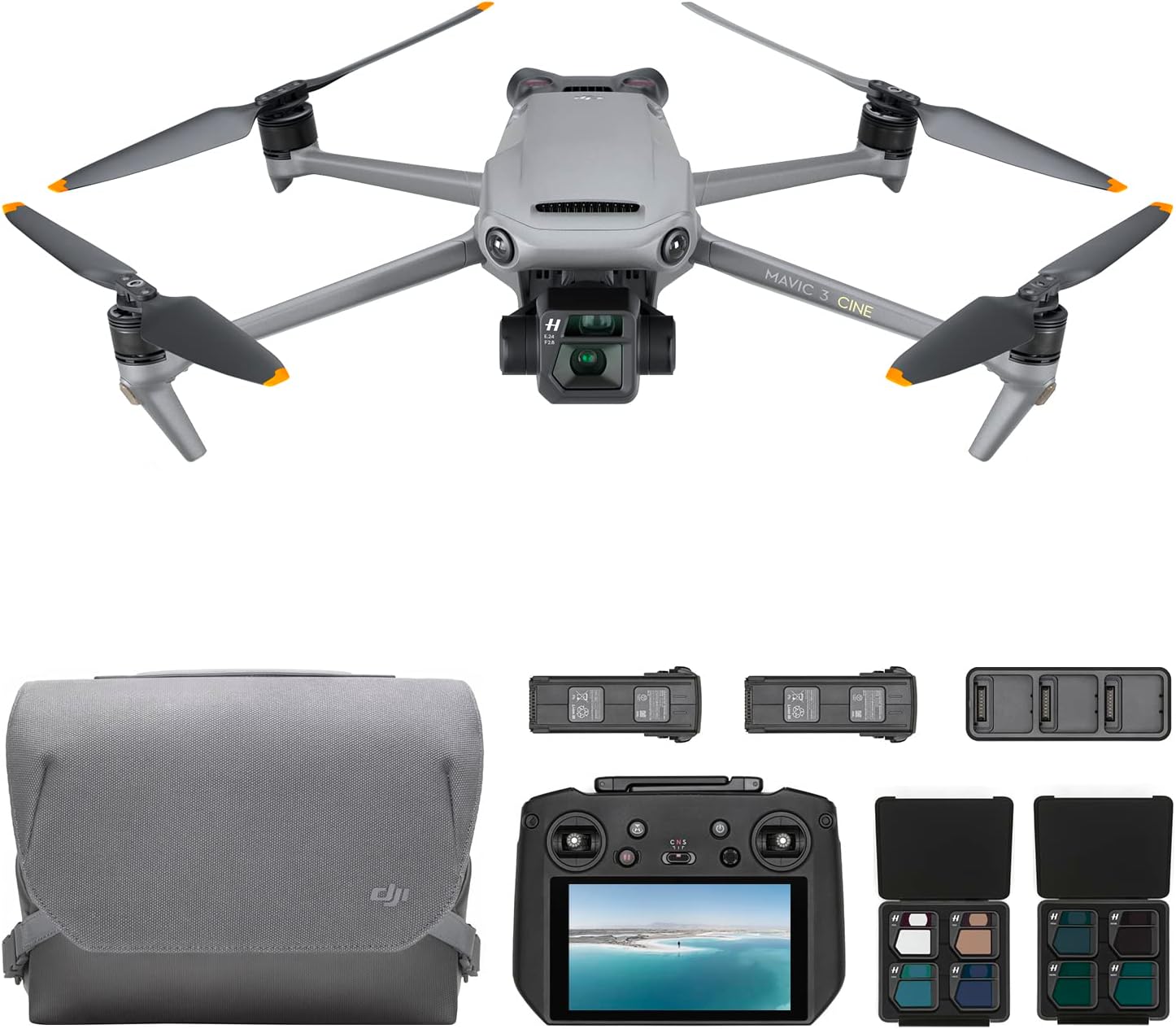 DJI Mavic 3 Cine Premium Combo Drone with Hasselblad Camera, CMOS 4/3, 5.1K Video, Omnidirectional Obstacle Detection, 46min Flight Time, 15km Video Transmission, with DJI RC Pro, 2 Extra Batteries
