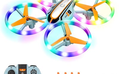 i9 Drone for Kids, Toys Gifts Helicopter Remote Control with Colorful Lights, RC Quadcopter with Headless Mode, Hovering Function, 3D Flip and 2 Batteries, Gift for Boys and Girls