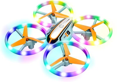 i9 Drone for Kids, Toys Gifts Helicopter Remote Control with Colorful Lights, RC Quadcopter with Headless Mode, Hovering Function, 3D Flip and 2 Batteries, Gift for Boys and Girls