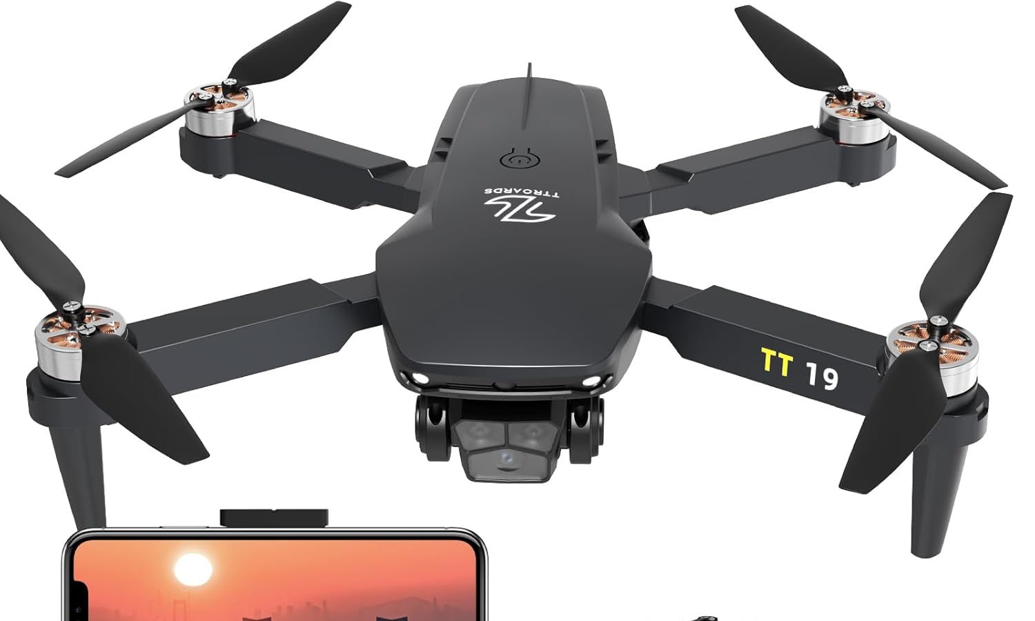 Brushless Drone with Adult Camera Obstacle Avoidance Function Adjustable Lens Wind Protection One Touch Take-off / Landing Altitude Mini Drones Foldable RC TT19