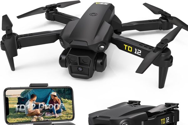 Drone with Camera, Mini Drone with Camera for Beginners Drones with 2 Cameras, 360° Flip, Foldable FPV Drone RC Quadcopter with 2 TD12 Drone Batteries