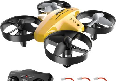 66C RC Mini Drone with Remote Control Altitude Suspension Function Headless Mode 3 Speed 3D Flip 360° Protections for Children and Beginners (Yellow)