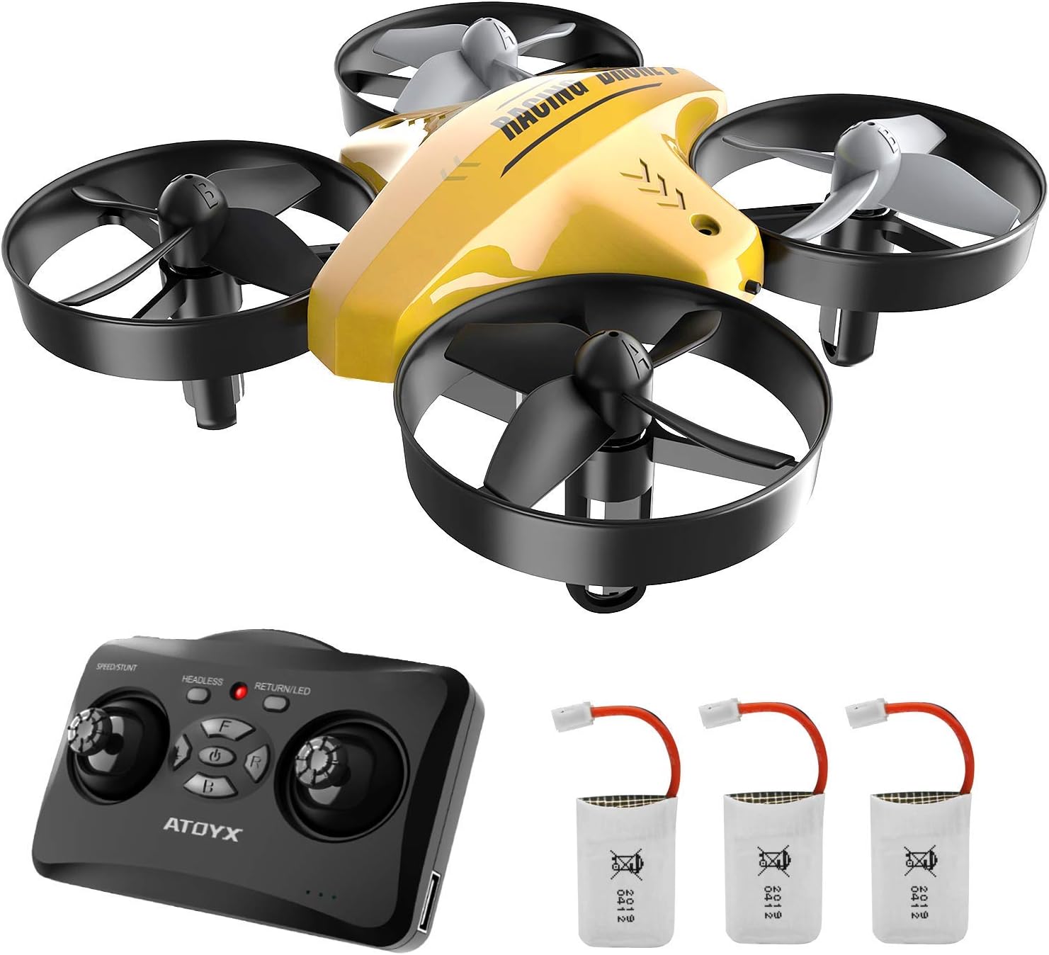 66C RC Mini Drone with Remote Control Altitude Suspension Function Headless Mode 3 Speed 3D Flip 360° Protections for Children and Beginners (Yellow)