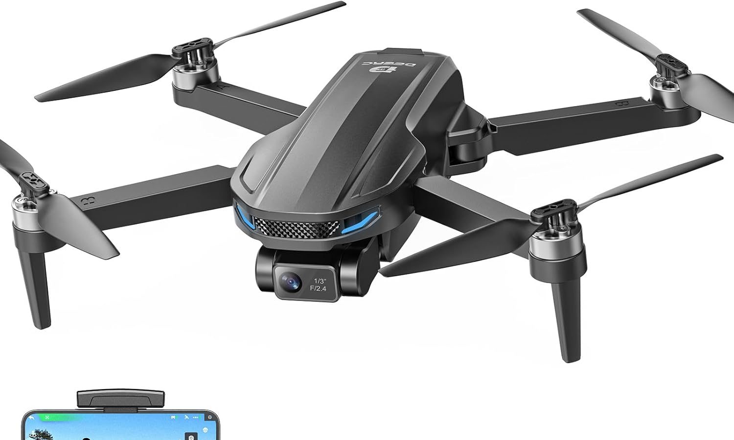DEERC D65 Drone with EIS 4K Camera with 2-Axis Gimbal for Adults, 249g, GPS Follow Me, 26 Min Flight, 5G Image Transmission, C0, Smart Return, Pour débutants, Caméra avec