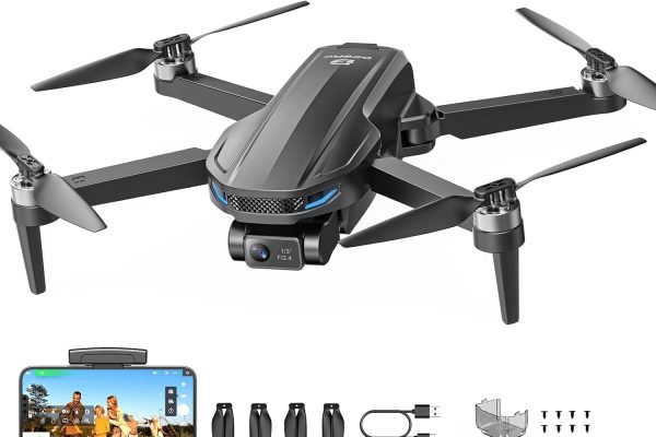 DEERC D65 Drone with EIS 4K Camera with 2-Axis Gimbal for Adults, 249g, GPS Follow Me, 26 Min Flight, 5G Image Transmission, C0, Smart Return, Pour débutants, Caméra avec