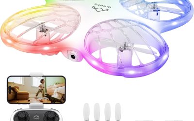 Ameta Morpho Drone with Camera for Kids 1080P HD, Mini FPV Drones with 32 RGB Lights/Circular Flight/3D Flip/18min Flight/Lost Buzzer, Cool Toy for Boys Girls, Less Than 249g