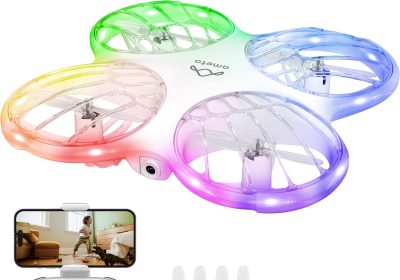 Ameta Morpho Drone with Camera for Kids 1080P HD, Mini FPV Drones with 32 RGB Lights/Circular Flight/3D Flip/18min Flight/Lost Buzzer, Cool Toy for Boys Girls, Less Than 249g