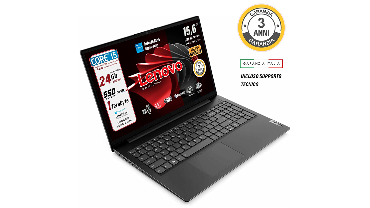 Solo 6 pezzi rimasti a 534€: portatile tuttofare Lenovo con 24GB di RAM, 1TB SSD e Core i5-13420H!