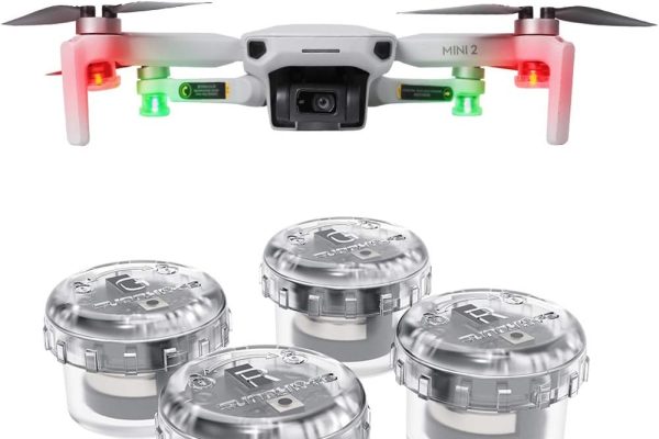Motutech – Set of 4 Flight Lights for DJI Mini 3 Pro Mavic 3 AIR 2S / FPV/Mavic Mini 2/Mini/Air 2/Air/Mavic Pro 2/Mavic Pro 2/Mavic Pro Colorful Flashing Warning Lights