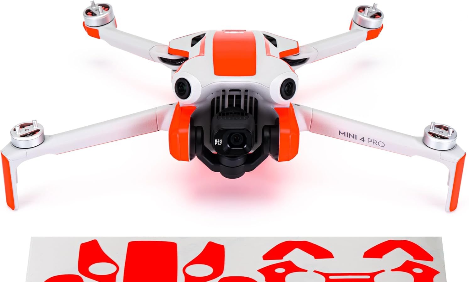 WRAPGRADE Skin Compatible with DJI Mini 4 Pro | Accent Color (Neon Orange)