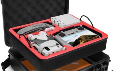 FPVtosky Case for DJI Mini 4 Pro I Compact I Double Layer I Waterproof Case for DJI Mini 4 Pro Fly More Combo Kit, Drone Case Accessories, Black + Red, Case for Mini 4 Pro