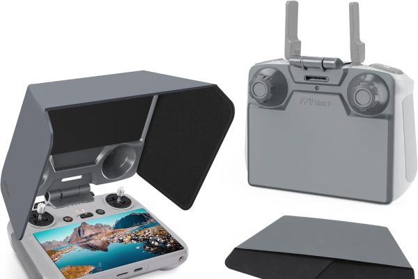 FPVtosky RC 2 Sunshade Sunshade with Lanyard for DJI Mini 4 Pro/DJI Air 3 Accessories, RC2 Controller Screen Protector Joystick Cover, Kit Includes RC 2 Sun Hood Cover, RC 2 Lanyard