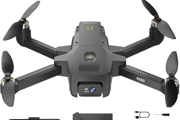 K600 Drone with 1080P Camera, 90° Motorized Adjustable Camera, Automatic Hover, One-Key Takeoff/Landing, FPV Drone with Brushless Motor, Suitable for Adults and Beginners