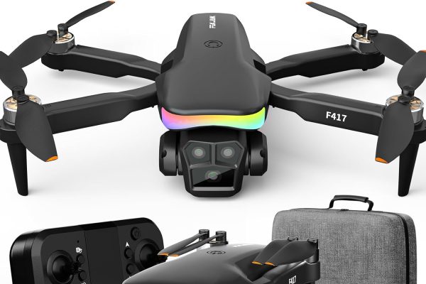 F417 Drone with ESC Camera HD 1080P for Children and Adults, LED, with Dual 1080P Camera, Brushless Motor and Functions such as 3D Flip and FPV, Altitude Hold, Gift for Boys and Girls, Handbag, C0
