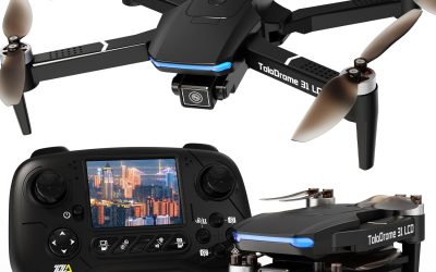 Toladrone Drone with Camera LCD Screen Digital Image Transmission Remote Control Brushless Motor FPV Professional Drones for Adults Quadcopter RC TD31LCD