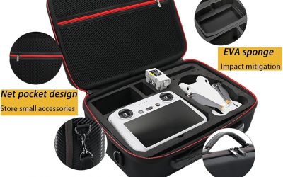 TINMAGI Portable Case for DJI Mini 3/Mini 3 Pro, Storage Bag for Drones, Carrying Case Accessories Kit with Shoulder Strap, Waterproof Hard Case