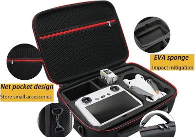 TINMAGI Portable Case for DJI Mini 3/Mini 3 Pro, Storage Bag for Drones, Carrying Case Accessories Kit with Shoulder Strap, Waterproof Hard Case