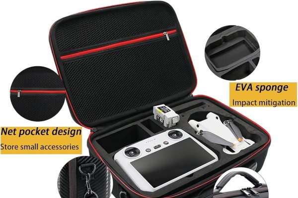 TINMAGI Portable Case for DJI Mini 3/Mini 3 Pro, Storage Bag for Drones, Carrying Case Accessories Kit with Shoulder Strap, Waterproof Hard Case