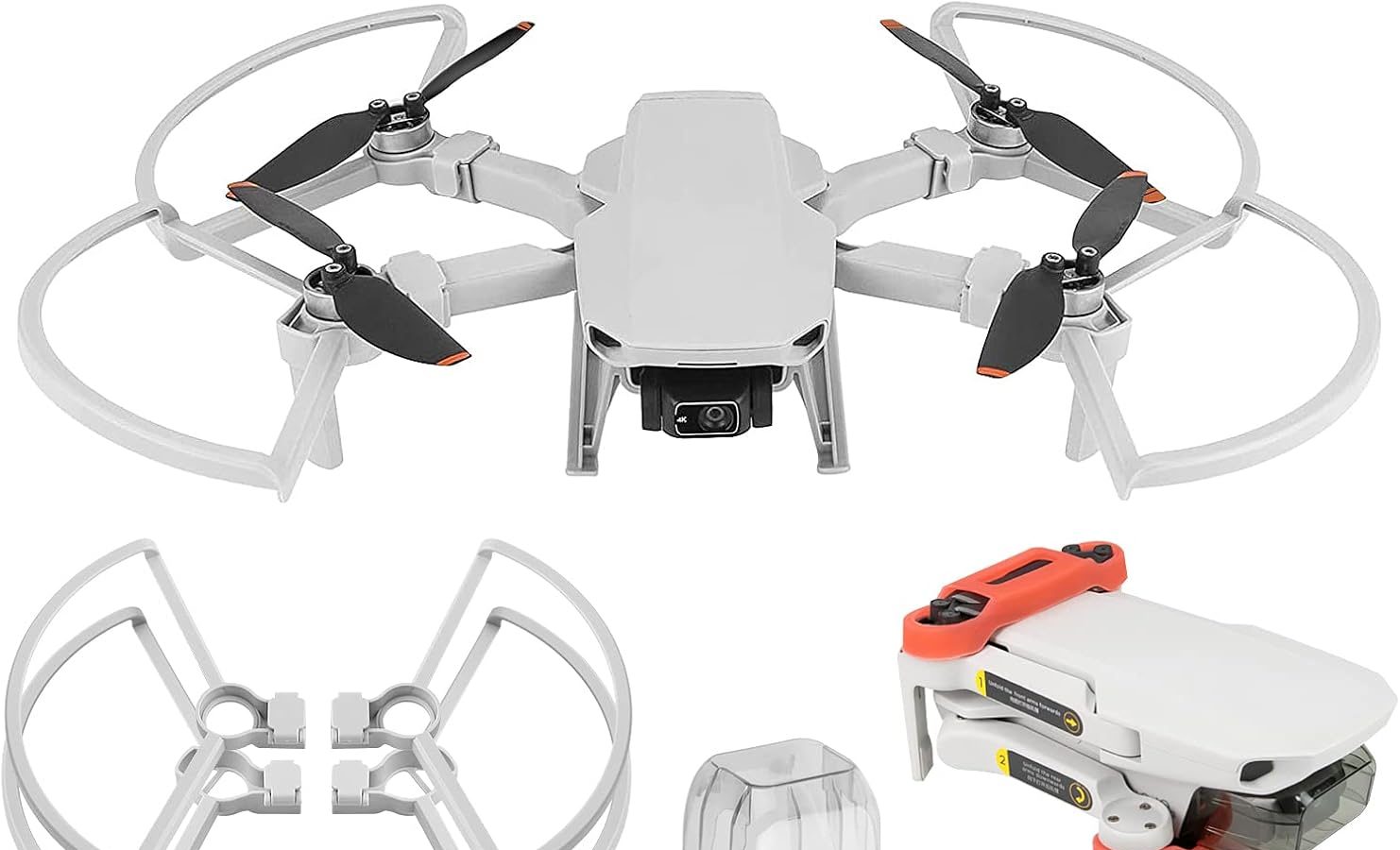 Craznick Propellers for DJI Mini 4K/2/2 SE Propellers Landing Guard Leg Extensions Support Propellers Gimbal Protection Total Cover 24pcs for DJI Mini 4K 2SE Drone Accessories Set