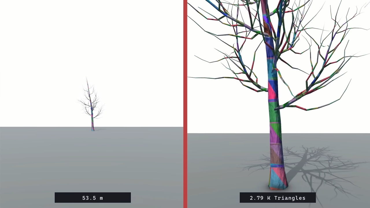 8 GB di memoria sono pochi? AMD mostra una scena 3D con 1.200 alberi usando solo 51 KB